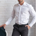 Men's Black Sim 1005 Grey Cotton Trousers