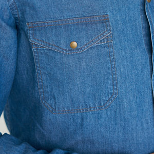 Джинсовая мужская рубашка BlackSim 531-VA на весну