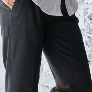 Męskie ciemne spodnie czarne Sim 5001