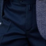 Мужские брюки Black sim 0102 из шерсти в стиле Casual глубокого синего цвета