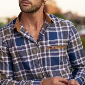 Mens BlackSim 5716-90001 Long Sleeve Checkered Casual Shirt