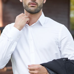 Классическая белая мужская рубашка BlackSim А565-4824 с длинным рукавом